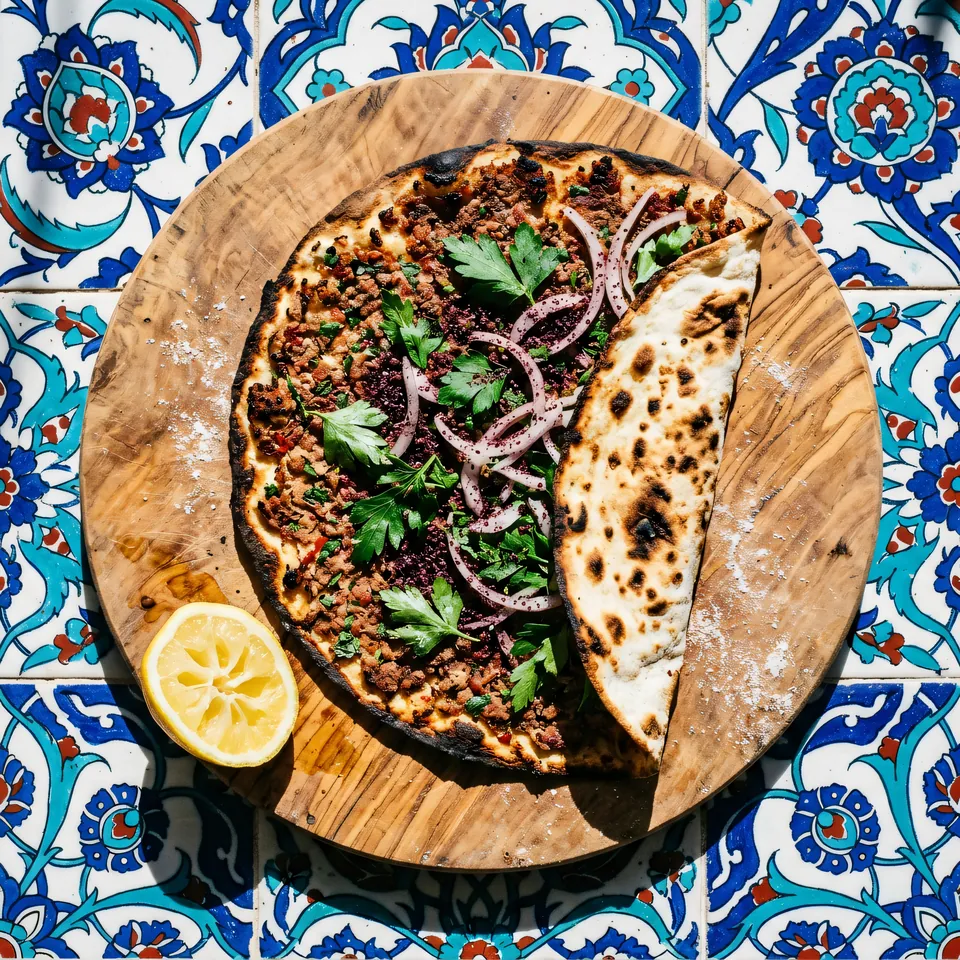 Lahmacun, the signature Turkish dish